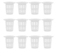 ibasenice 50 Pezzi Cesti Idroponici in Plastica Bianca per Crescita Efficiente delle Piante Stabilità e Design Resistente per Coltivazione Indoor e Outdoor