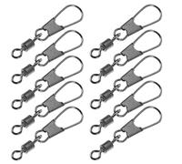 ibasenice 50 Pezzi Connettori Girevoli per Amo in Acciaio Inossidabile Anticorrosione Snap Swivels per Acqua Non Salata Clip Sicure per Linee Guida Accessori da Pesca Resistenti e Rotanti