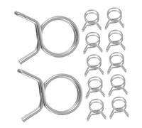 ibasenice 50 Pezzi Morsetti Molla Doppio Anello in Acciaio 304 Clip Stringitubo per Tubo Flessibile per Irrigazione Giardino e Sistemi Idraulici Facile Installazione e Rimozione