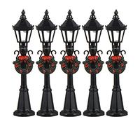 ibasenice 5Pcs Mini Modelli Lampione Natale 1:12 Lampione Natale Villaggio Accessori Villaggio Fata Lampada Treno Lanterna Lampada Lampione in Miniatura per Percorso Casa delle