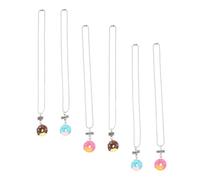 ibasenice 6 pezzi Collane Friend in Plastica Decorativa Forma di Ciambella Accessori Amicizia Colorati per Bambine Regalo Originale per Feste e Quotidiano