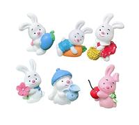 ibasenice 6 Pezzi Figurine per Decorazione Pasquale e Torte Topper per Decorazioni Primaverili