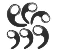 ibasenice 6 Pezzi Ganci per Auricolari in Silicone Nero, Gancio Orecchio Confortevole e Resistente per Prevenire la Perdita, Design Elegante e Adatto come Regalo per Amici e Famiglia