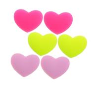 ibasenice 6 Pezzi Smorzatori per Racchetta da Tennis in Silicone Flessibile Forma Cuore Fluorescente Giallo e Rosa Assorbitori Urti Resistenti per Protezione Corde e Controllo