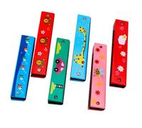 ibasenice 6pezzi Armonica Legno Per Ragazzo Ragazza Giocattolo Musicale e Facile Da Suonare Per Sviluppare Le Abilità Musicali Per Feste e Scuole