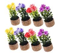 ibasenice 8 Miniature Dollhouse Plants Realistic Mini Bonsai Potted Flowers For Micro Landscape Space-saving Decor For Fairy Gardens And DIY Crafts Birthday Gift