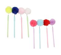 ibasenice 8 Pezzi Penna a Sfera Pompon Adorabile, Leggera e Portatile | Plastica e Peluche, Stile Creativo e Decorativo, per Studenti, Insegnanti, Quaderni e Diari Colore Casuale