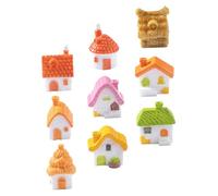 ibasenice 9 Case in Resina per Micro Paesaggi Miniature Cottage con Tetto in Paglia Resistenti e Dettagliate per Vasi Piante Decorazioni da Giardino Fatato e Scenari Micro Villaggio