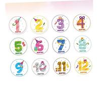 ibasenice Adesivi Mensili Per Ragazzo Ragazza e Ragazzo Ragazza, 12 Pezzi in Carta Di Qualità, Adesivi Per Le Tappe Fondamentali Della Crescita, Adatti Per Album Fotografici e Social Media