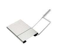 ibasenice Affettatrice per Formaggio in Acciaio Inox con Lama Precisa e Griglia Graduata, Utensile per Tagliare Pane e Formaggi con Base Antiscivolo in Silicone