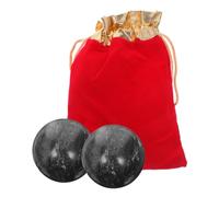 ibasenice Baoding Palline Massaggio in Pietra Naturale Nera Verde con Custodia Fitness per Mani Sollievo Stress e Esercizi Coordinazione Accessori Relax Ufficio Casa Viaggio