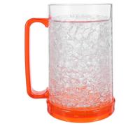 ibasenice Bicchiere da freezer con gel refrigerante, bicchieri da freezer a doppia parete con gel refrigerante, bicchieri da birra in plastica con manici per feste e uso domestico, 500 ml/16,9 oz