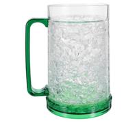 ibasenice Bicchiere da freezer con gel refrigerante, bicchieri da freezer a doppia parete con gel refrigerante, bicchieri da birra in plastica con manici per feste e uso domestico, 500 ml/16,9 oz