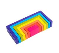ibasenice Blocchi Educativi in Legno Naturale per Puzzle Costruzioni Resistenti e Sicuri Gioco Cognitivo con Blocchi Grandi per Stimolare Creatività e Immaginazione Adatto Piccoli Mani per