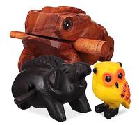ibasenice Blocchi Sonori in Legno A Forma Di Animali - Set Da 3 - Suoni Di Animali Realistici - Blocchi Decorativi Per Bambini - Giocattolo Educativo