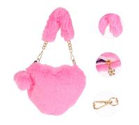 ibasenice Borsa a Forma di Cuore in Peluche Pochette Interna, Borsa Pelosa Tracolla per Donna, per Shopping e Feste Serali