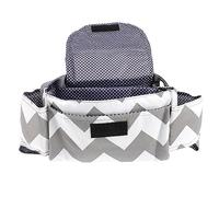 ibasenice Borsa Organizer Per Passeggino Multifunzione Con Porta Bicchiere Sacchetti Cambio e Portaoggetti Appendi Per Sacca Salvaspazio Per Pannolini e Accessori Utili in Grigio Onde