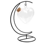 ibasenice Bottiglia di Vetro a Forma di Cuore Trasparente Coperchio in Sughero, Contenitore Decorativo da Appendere per Origami e Fai da Te, Decorazione la Casa e Regalo Multifunzionale