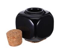 ibasenice Bottiglia Leggera e Compatta per Liquidi Manicure in Ceramica Nera Tappo in Sughero Legno per Uso Portatile in Valigia o Tasca