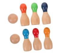 ibasenice Bowling in Legno Mini Tavolo per ed Esterni Stimola Coordinazione e attività Fisica per Feste e Riunioni Familiari