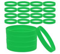 ibasenice Braccialetti in Silicone Verde 60 Pezzi Elastici Resistenti e Flessibili per Eventi Scolastici e Feste, Leggeri e Portatili per Ragazzi e Giovani