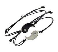 ibasenice Braccialetti Yin Yang che Si Illuminano al Buio Set di Coppia Regolabile Ciondoli Taiji Braccialetti dell'Amicizia Intrecciati per lui e per Lei Regalo per Amici e Fidanzati