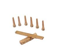 ibasenice Brass Bridge with Nut Saddle Set for Acoustic Guitar Replacement Parts Premium Quality Smooth Finish Brass Construction