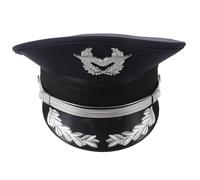 ibasenice Cappello da Capotreno e Pu Argento, Design Professionale Classico, Cappello Robusto Traspirante per Adulti, per Lunghi Turni e Balli in Maschera