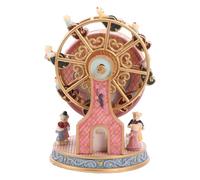 ibasenice Carillon Girevole a Forma di Orso, Statuetta Decorativa in Resina | Carillon natalizio da tavolo con ruota panoramica, orsetto girevole per decorazioni da scrivania e per torte di festa.
