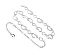 ibasenice Catena in Metallo per Vita a Forma di Cuore, Cintura Sottile Argento per Abito Elegante da Donna, Accessorio Moda per Eventi Speciali e Cocktail Party