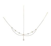ibasenice Catena per la Fronte Brillante Dorata Gioielli per Chioma da Sposa Ciondolo a Goccia Copricapo Scintillante Esotico per Occasioni Speciali Fascia Delicata e Confortevole per