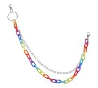 ibasenice Catena per Pantaloni Colorata Arcobaleno in Metallo Resistente Catena per la Vita Modellante Decorativa per Jeans Accessorio Donna Elegante e Creativa