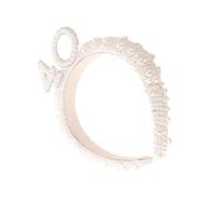 ibasenice Cerchietto Accessorio Versatile Bianco Elegante Perle Finte per Donne e Ragazze per Feste di Compleanno e Occasione 40 Anni, Adatto a Tutti i Tipi di Chioma