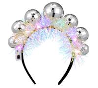 ibasenice Cerchietto Natalizio Disco Vintage Regolabile per Donne e Ragazze | Plastica, Stile Disco Colorato, per Feste di Compleanno e Costumi, Accessorio Versatile