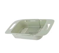 ibasenice Cestello Scolapiatti Estendibile in Pp Verde Design Telescopico Retrattile per Lavaggio e Conservazione di Frutta e Verdura in Cucina