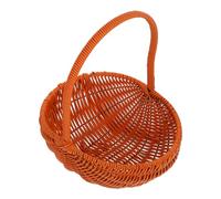 ibasenice Cestino Intrecciato Vimini Finto con Manico Porta Verdure Leggero e Capiente per Giardino Cesta Picnic Versatile e Decorativa per Fiori e Ortaggi