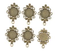 ibasenice Charm Pendente Ovale a Fiore in Lega di Zinco 12mm, 10 Pezzi