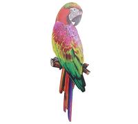 ibasenice Ciondolo Pappagallo in Ferro figurina di Uccelli sospeso pappagalli per la Decorazione Wall Art Ciondolo a Parete Arte della Parete del Pappagallo di Ferro Colorful