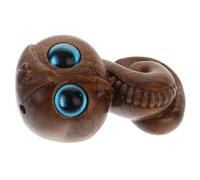 ibasenice Ciondolo Serpente in Legno Miniatura Anno del Serpente Decorazione Artistica Elegante da Ufficio e Soggiorno Accessorio Portachiavi e Catena per Borsa