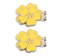 ibasenice Clip per Cappello da Golf Lega di Zinco Leggera e Confortevole Marcatore a Forma di Fiore di Ciliegio Giallo 2 Pezzi, per Campi da Golf e Raduni Sportivi
