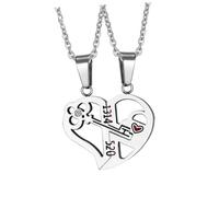 ibasenice Collana alla Moda Ciondolo a Chiave in Acciaio Inox per Coppie Set da 2 Pezzi Catena da Collo Chic Decorazione Elegante per Festa degli Innamorati e Occasioni Speciali