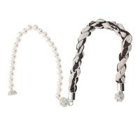 ibasenice Collana Girocollo da Donna Sciarpa di Seta Nera e Perle Finte, Chiusura Magnetica Facile, Accessorio Moda 2023 Leggero per Tutte le Stagioni