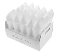 ibasenice Coni di Carta per Confetti Matrimonio Bianco con Supporto Pieghevole a Forma di Cono e Vassoio per Feste a Tema Retrò e Party Classici
