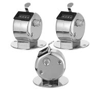 ibasenice Contatore Manuale Meccanico in Metallo Set 3 Pezzi Base per Conteggio Persone e Gestione Inventario in Magazzino, Contatore Clicker Palmare Multiuso per Sport e attività