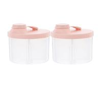 ibasenice Contenitore per polvere di latte artificiale da 2 pezzi - Dispenser portatile anti-goccia - Organizzatore trasparente per integratori in polvere da portare con sé, 240 ml