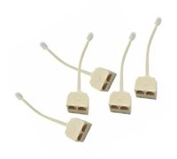 ibasenice Convertitore Presa Telefonica RJ11 Splitter a Due Vie, Set da 5 Pezzi in Plastica Beige, Adatto per Linea Fissa e Abitazioni