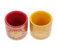 ibasenice Coppetta Rituale da Offerta 2 Pezzi in Ceramica per Tempio