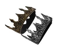 ibasenice Corona Cosplay Medievale da Uomo in PU 3D Set 2 Pezzi Oro e Argento Fascia Regolabile per Feste Compleanni Halloween Teatro