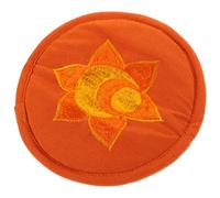 ibasenice Cuscino Religioso Per Ciotola Sonora Stuoia Decorativa Per Meditazione e Rituali Buddisti Design Unico Con Ricamo Tradizionale Protezione Per Ciotole Media Colore Arancione