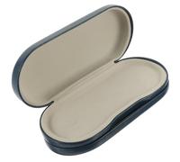 ibasenice Custodia per Occhiali Doppia in Pu Design Due, Portatile e Resistente, Custodia Blu per Montatura da Vista e Accessori, per Uso Esterno e Casa